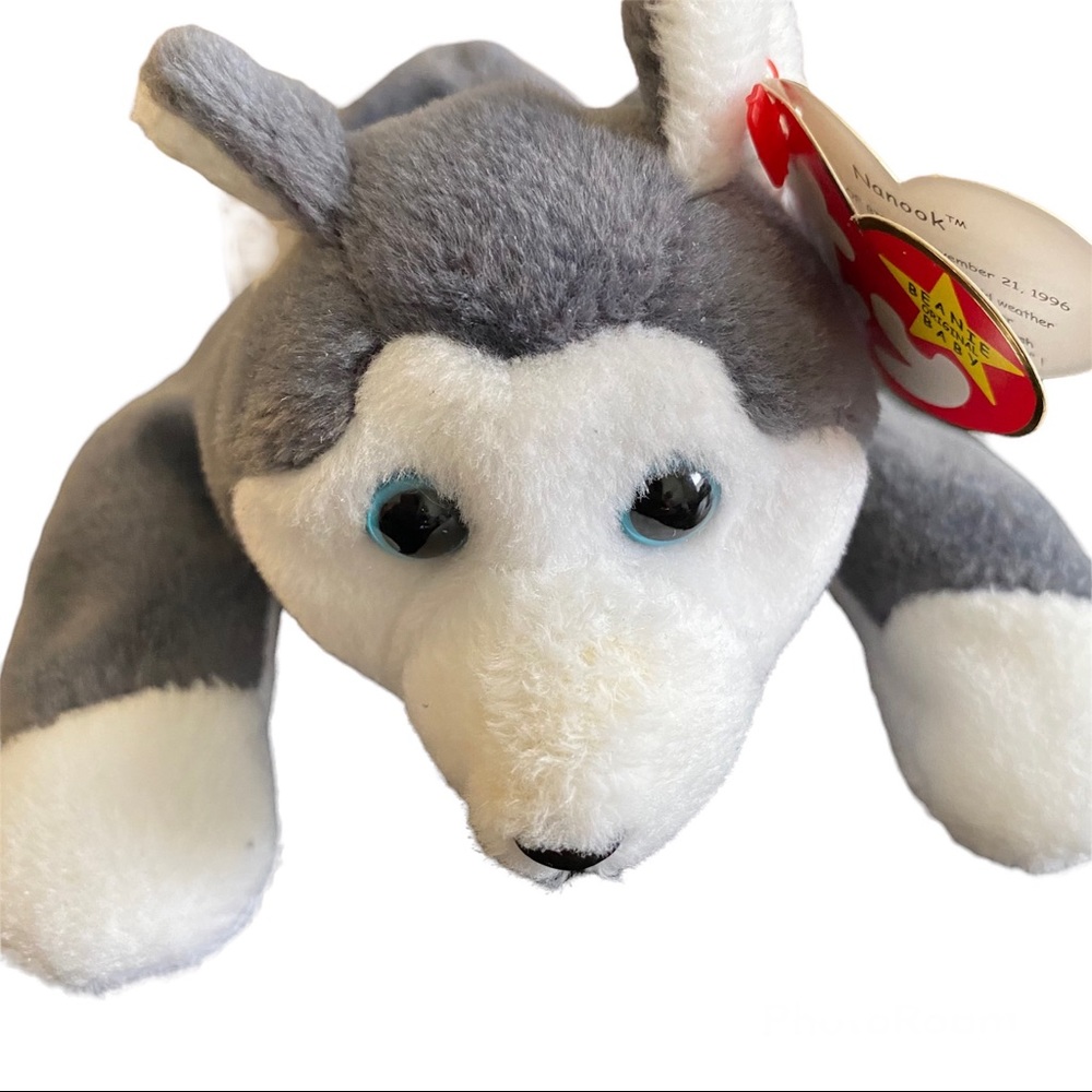 Ty Beanie Babies Nanook the Husky  Rare Retired, Birthday November 21, 1996